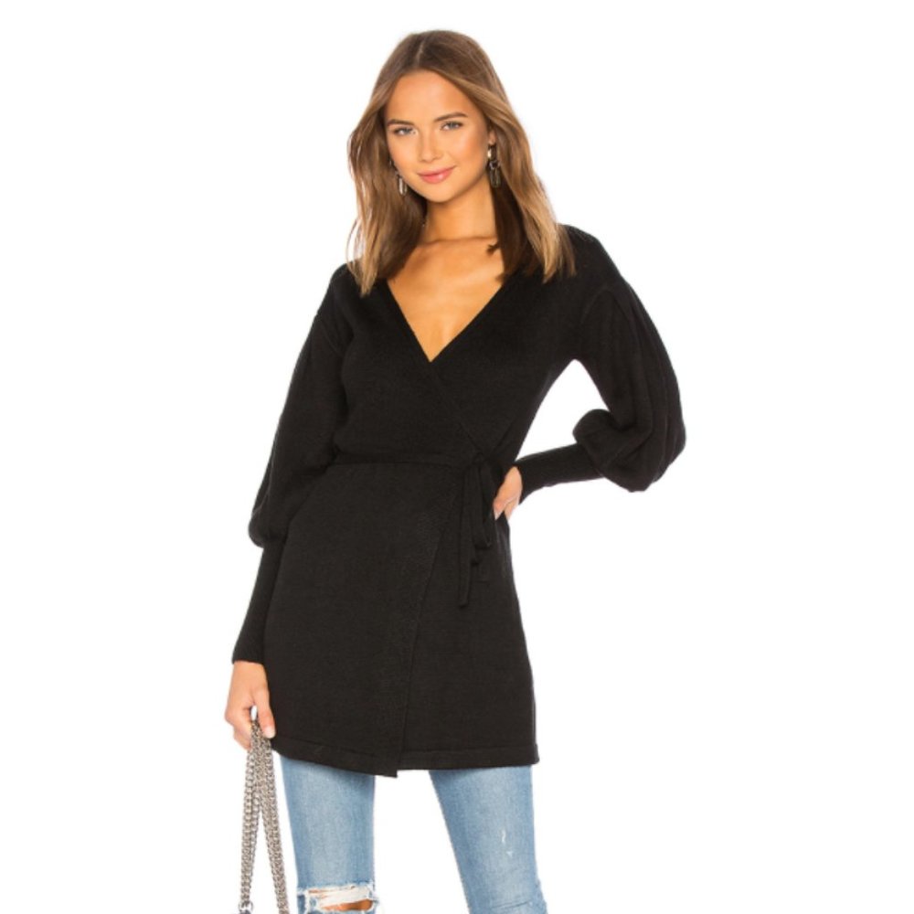 NEW Lovers + Friends Jane Sweater Black Small H20